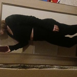 SHEIN Essnce Scoop Neck Crop Sweater & Fluffy Knit Pants